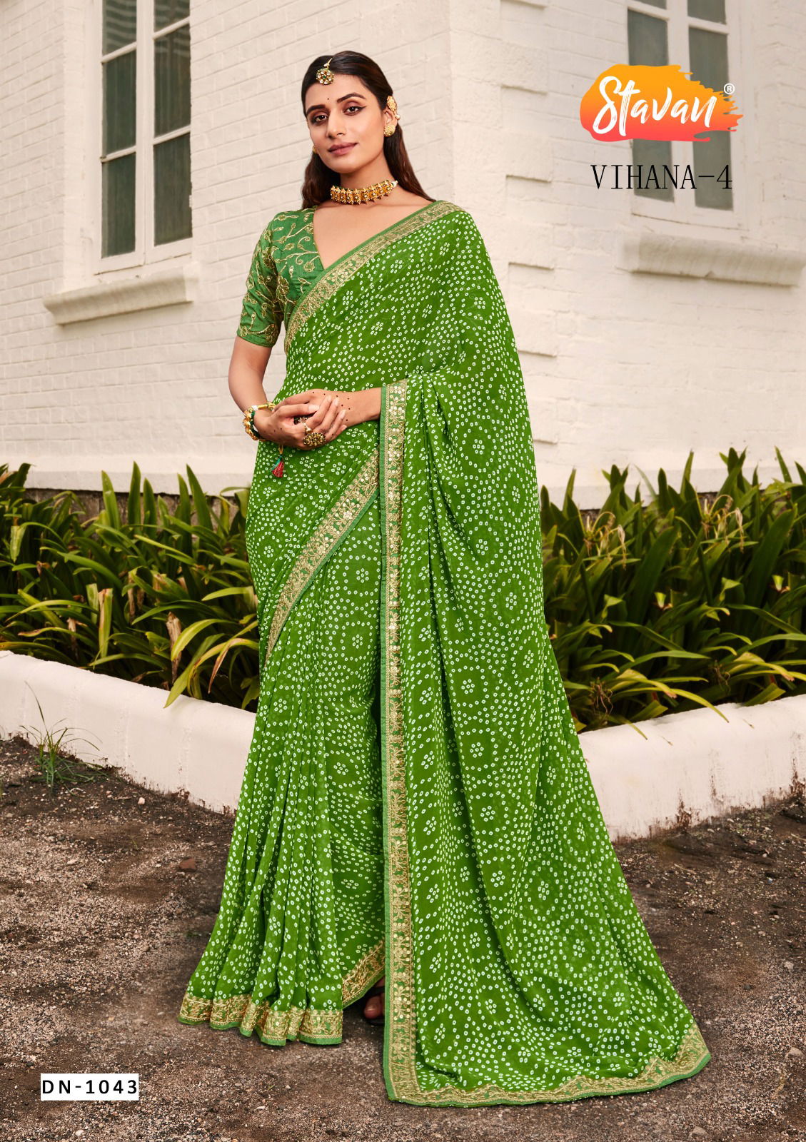 Stavan Vihana Vol 4 Bandhni Printed Sarees Catalog
